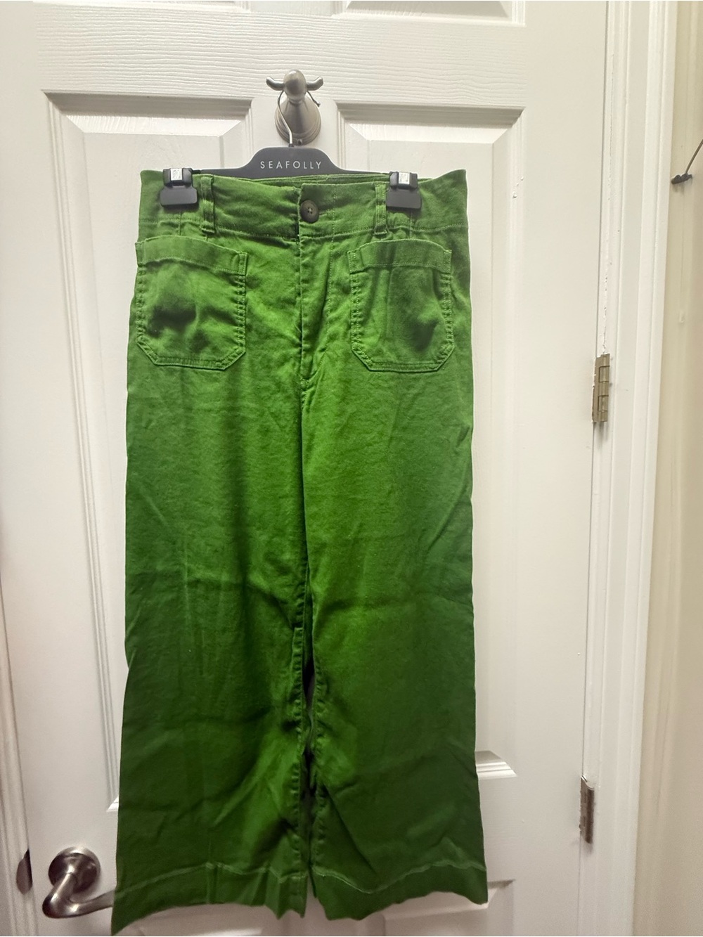 Maeve by Anthropologie Green Wide-Leg cropped linen / viscose